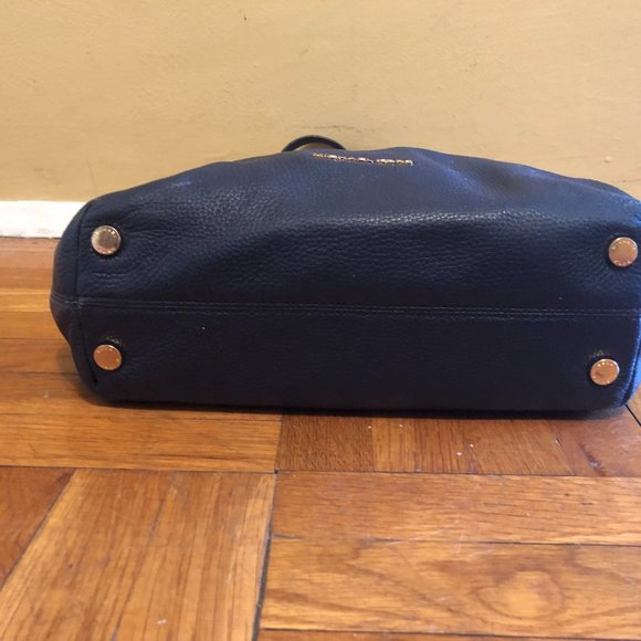 Michael Kors Navy Blue Pebbled Leather Shoulder Bag - Picture 5 of 9